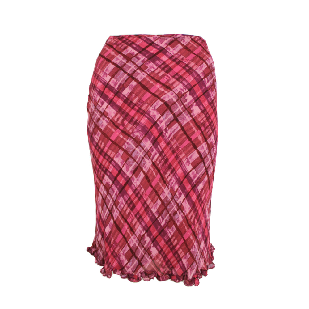 Blugirl by Blumarine Pink Check Midi Skirt XS