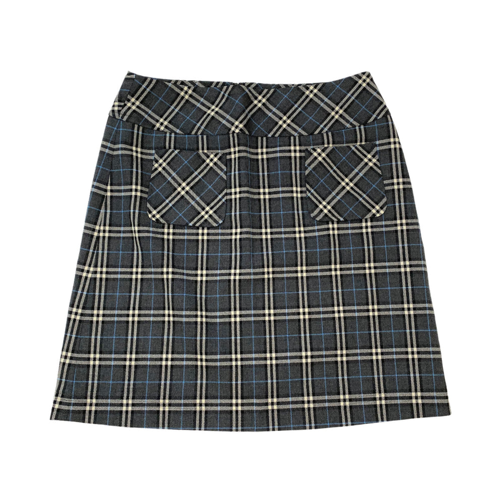 Burberry Grey / Blue Check Mini Skirt