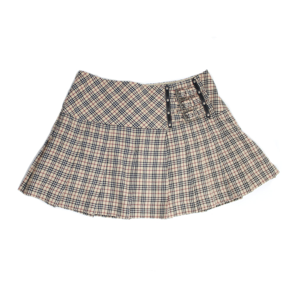 Burberry Nova Check Pleated Mini Skirt