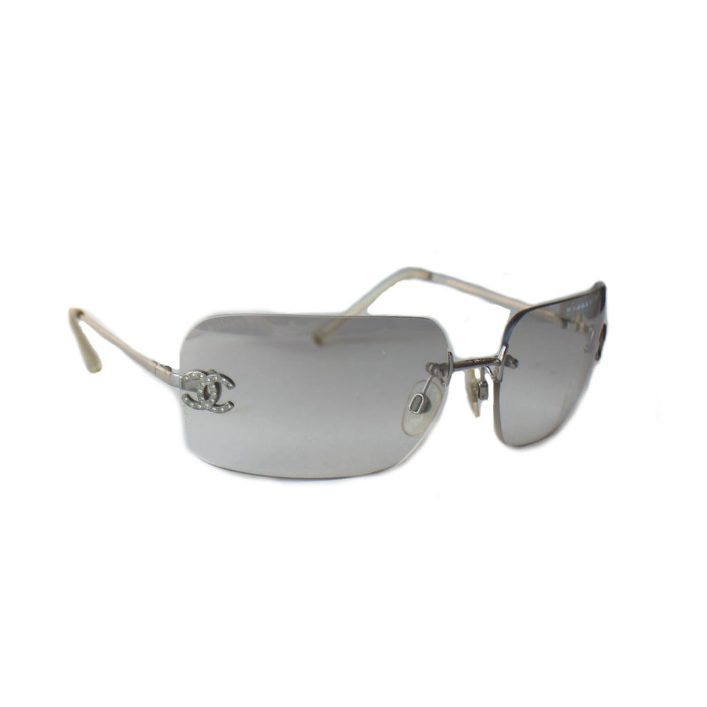 Chanel Diamante Logo Rimless Sunglasses