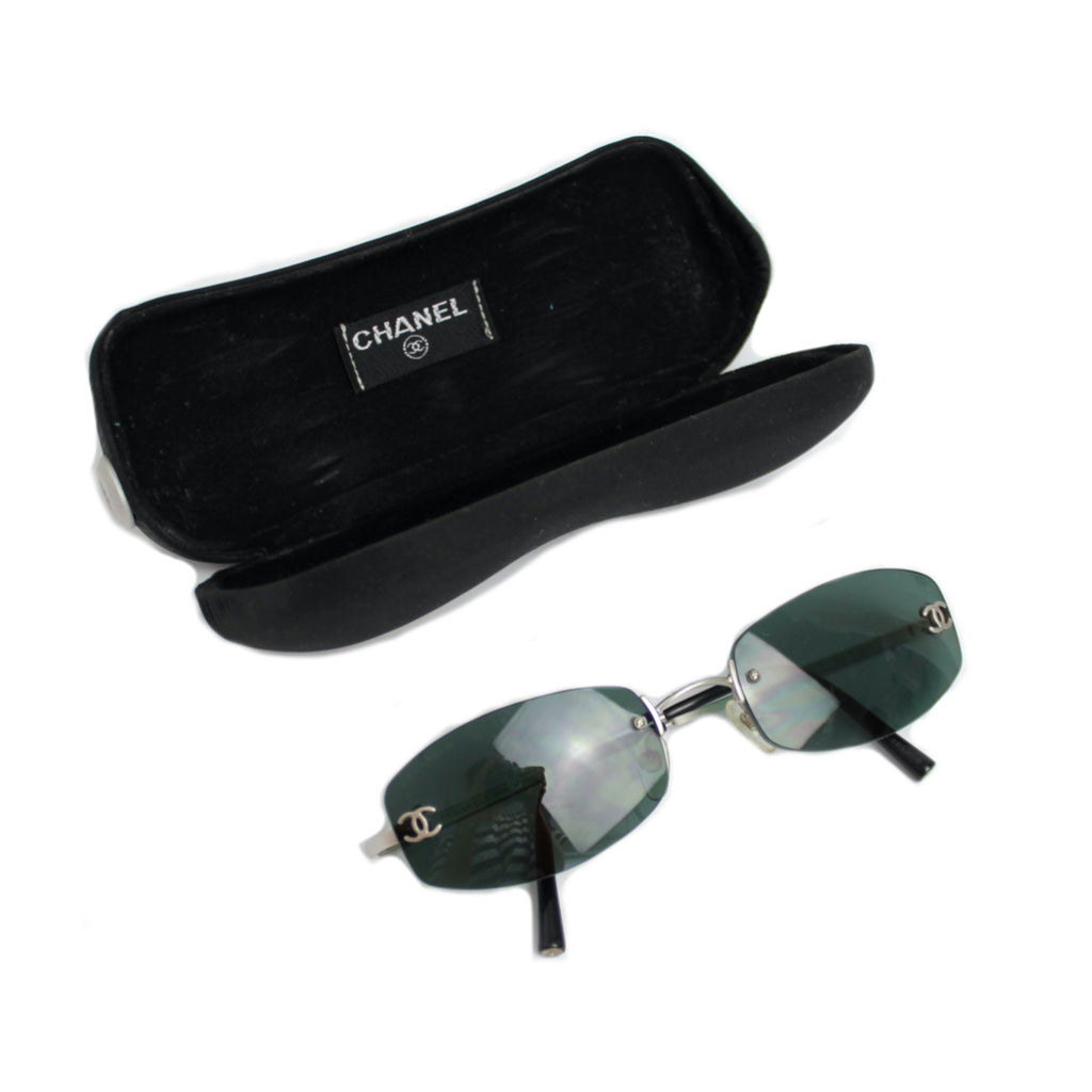 Chanel Black Rimless Oval 4002 Sunglasses