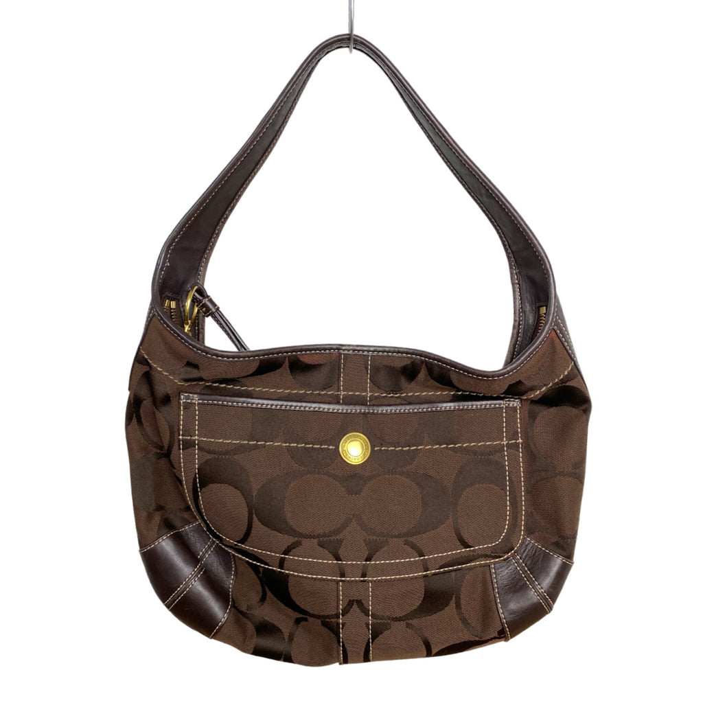 Brown Mini Coach Purse ￼Signature Monogram Shoulder Bag
