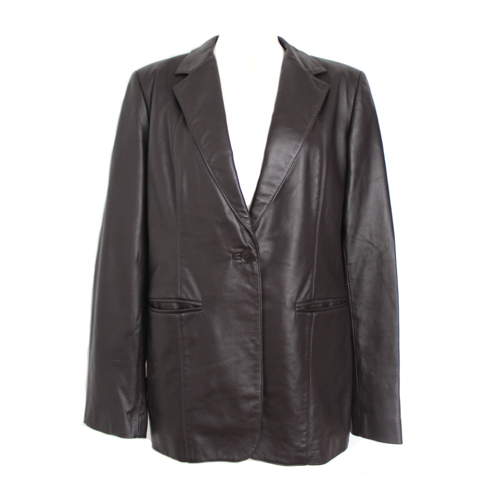 DKNY 90's Brown Leather Blazer Jacket