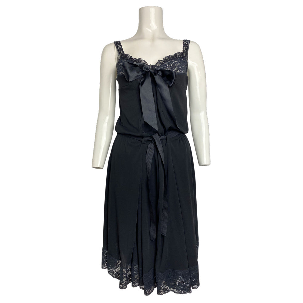 Dolce & Gabbana Black Bow Lace Dress