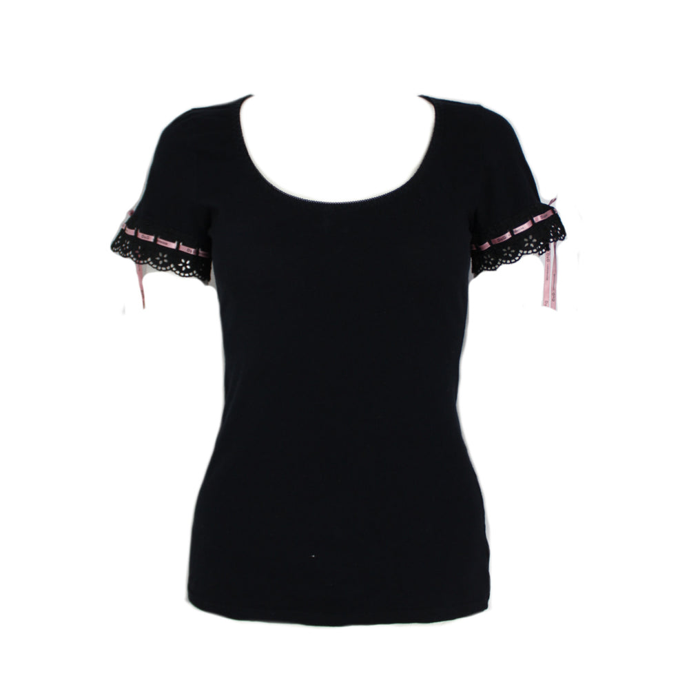 Dolce & Gabbana Pink Ribbon Black T-shirt