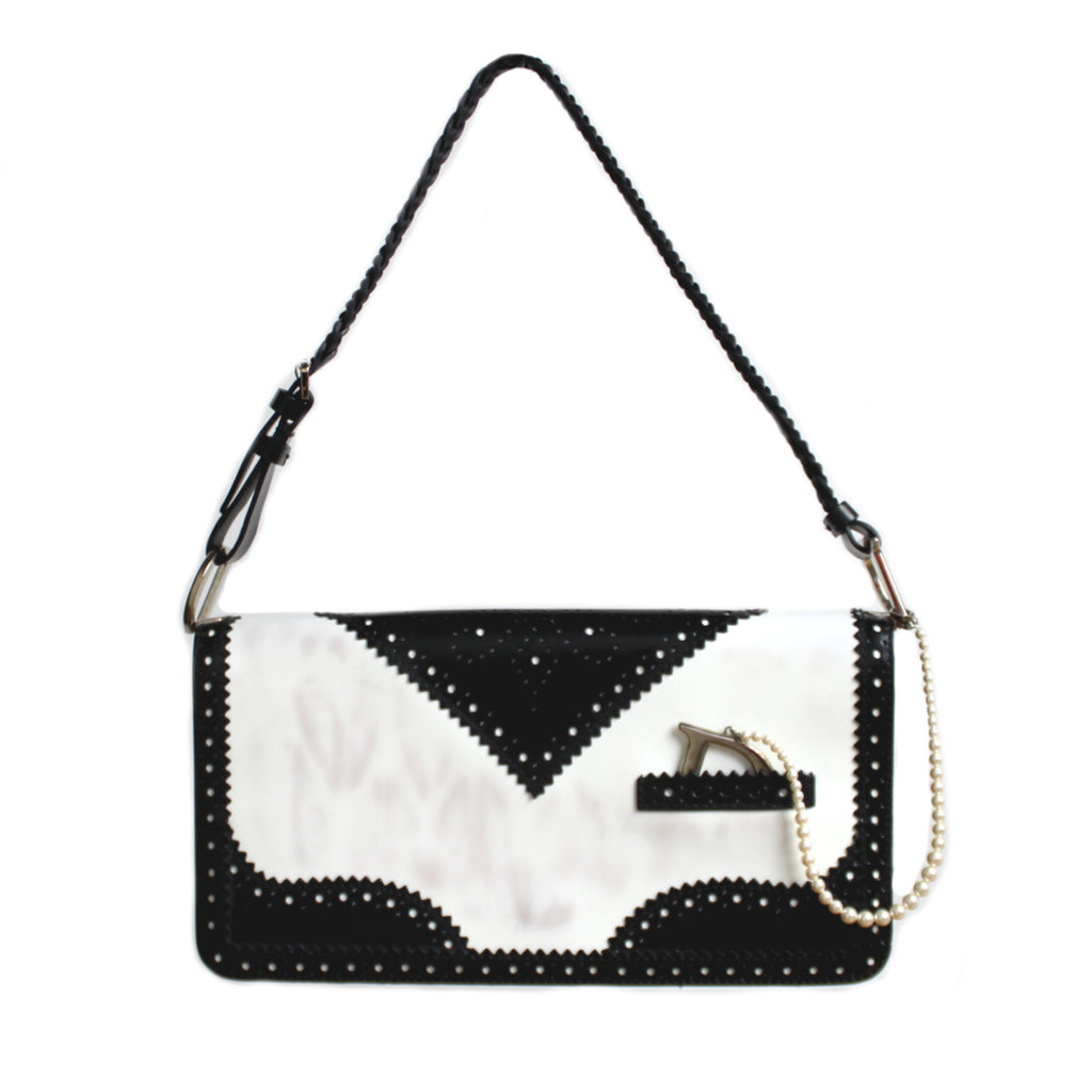 Christian Dior Black & White D'Trick Shoulder Bag | luxequarter.com