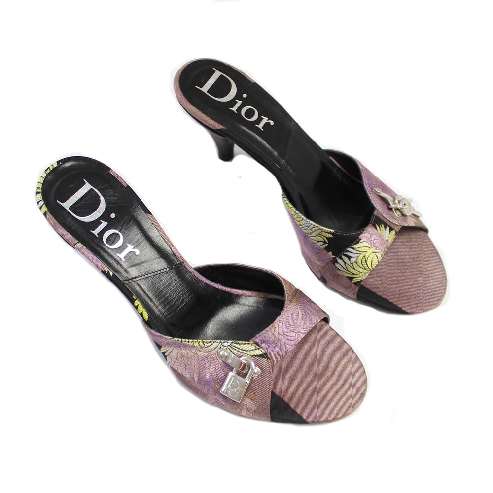 Christian Dior Padlock Purple Mule Heels EU 38