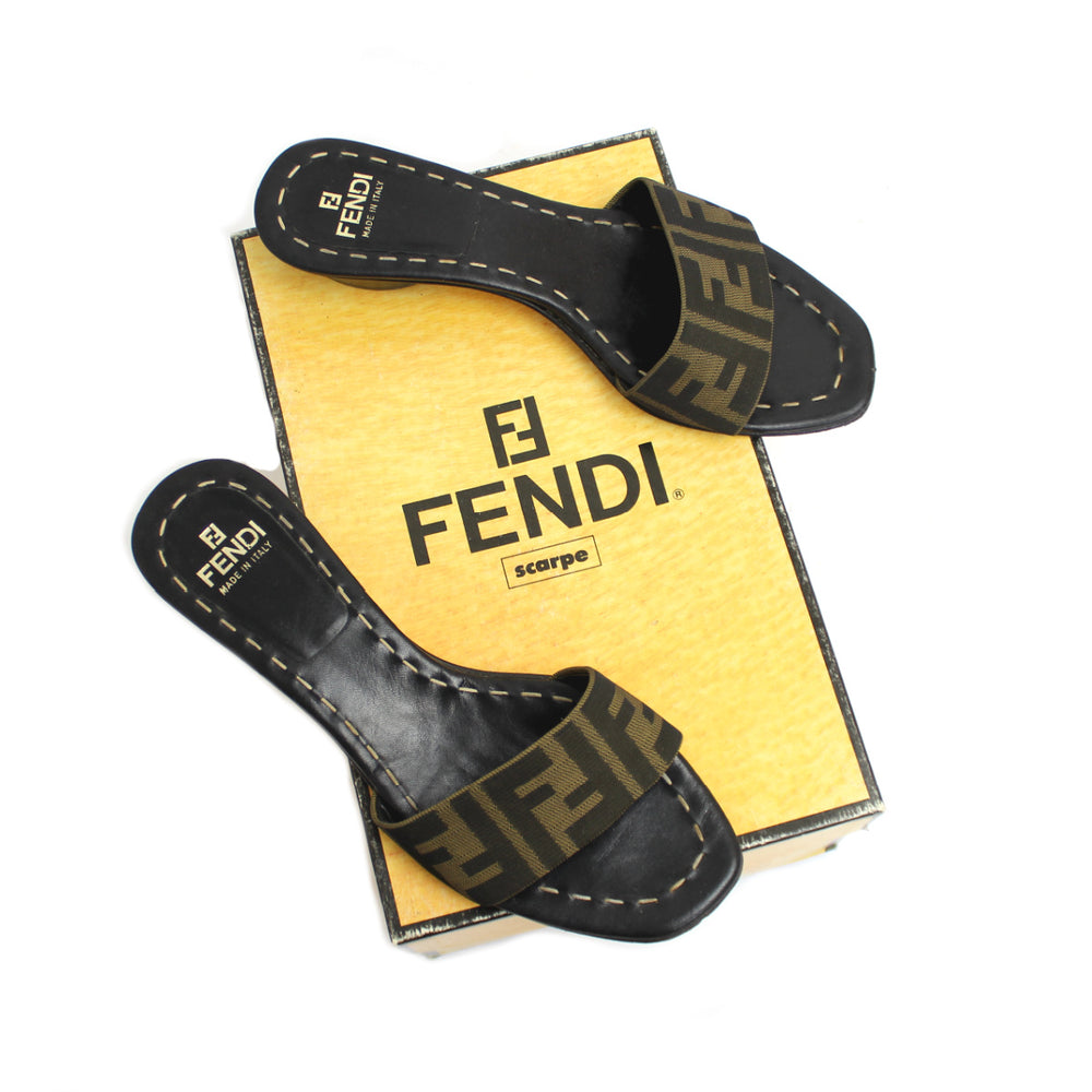 Fendi Zucca Logo Sandal Mules EU 36.5