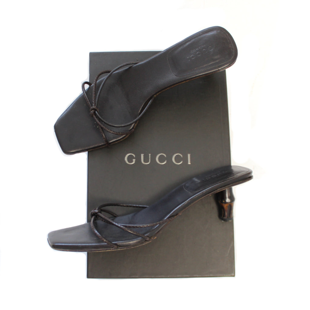 Gucci by Tom Ford 2002 Dark Brown Bamboo Heels 37