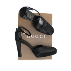Gucci by Tom Ford Black Pony Hair Heels EU 37 | luxequarter.com