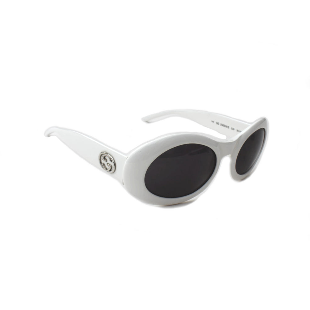 Gucci Vintage White Oval Sunglasses 2400/N/S