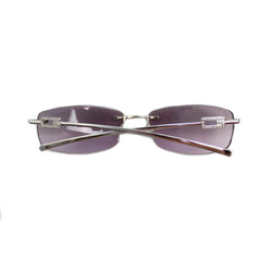 Gucci Purple Rimless Rhinestone Sunglasses | luxequarter.com