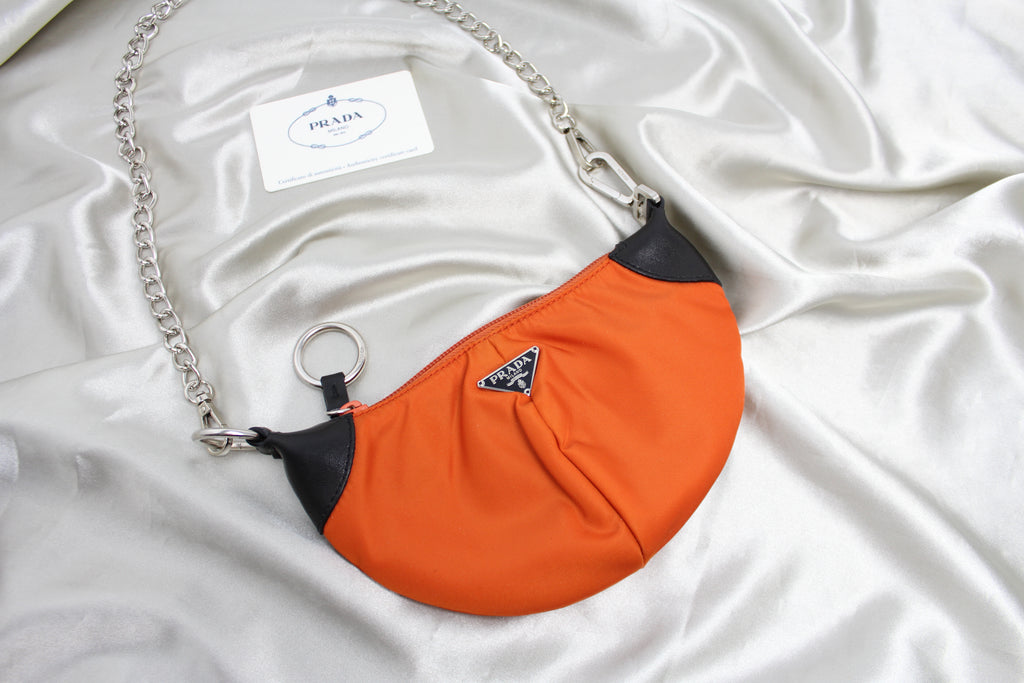 Prada Orange 'Tessuto Fruit' Mini Bag / Pouch