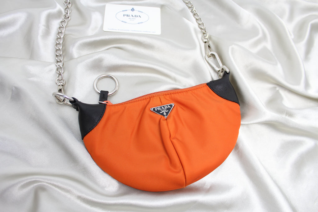 Prada Orange 'Tessuto Fruit' Mini Bag / Pouch