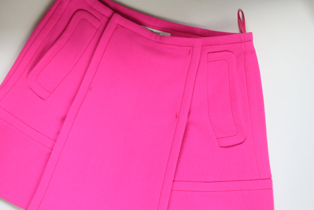 Prada Hot Pink Wrap Mini Skirt EU 38