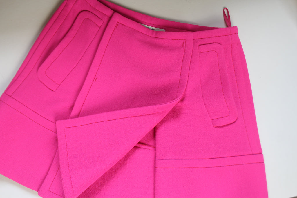 Prada Hot Pink Wrap Mini Skirt EU 38