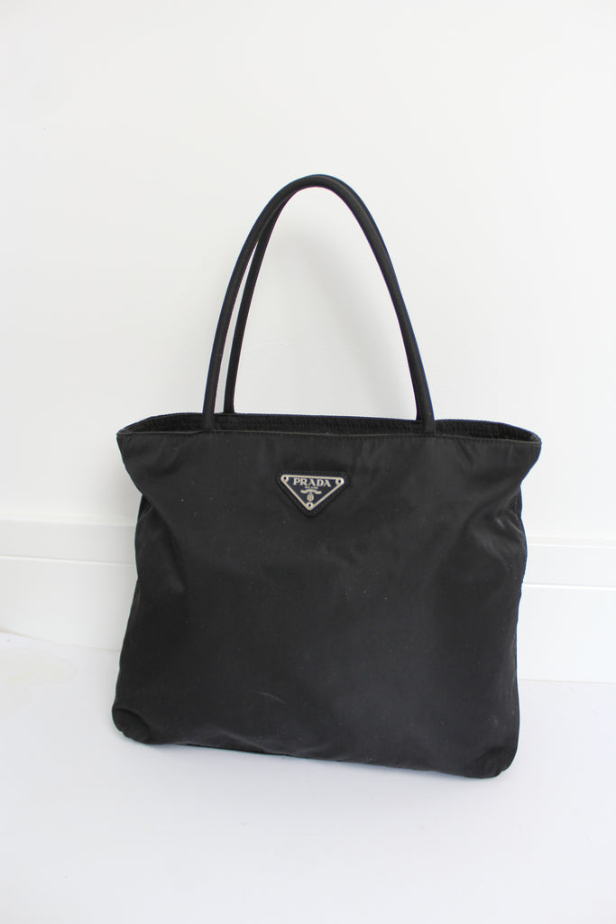 Prada Tessuto City Nylon Tote Bag in Black | luxequarter.com