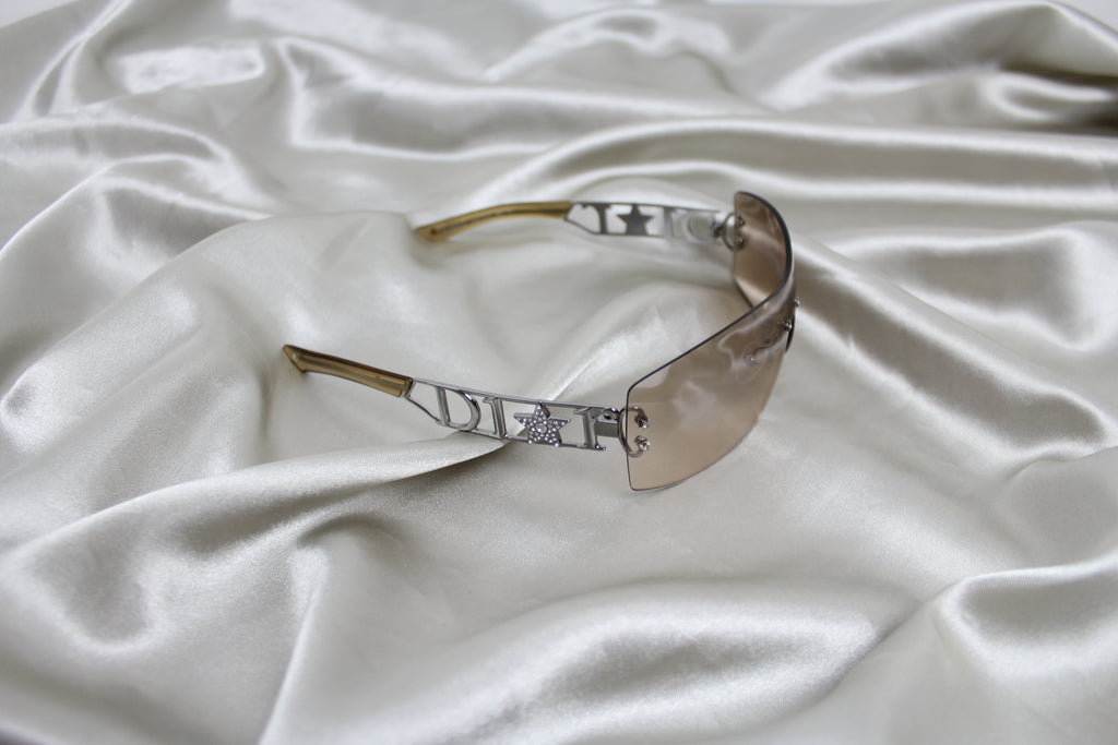 Christian Dior 'Diorlywood' Diamante Rimless Sunglasses