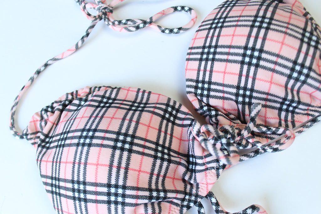 Burberry Nova Check High Waisted Bikini Small