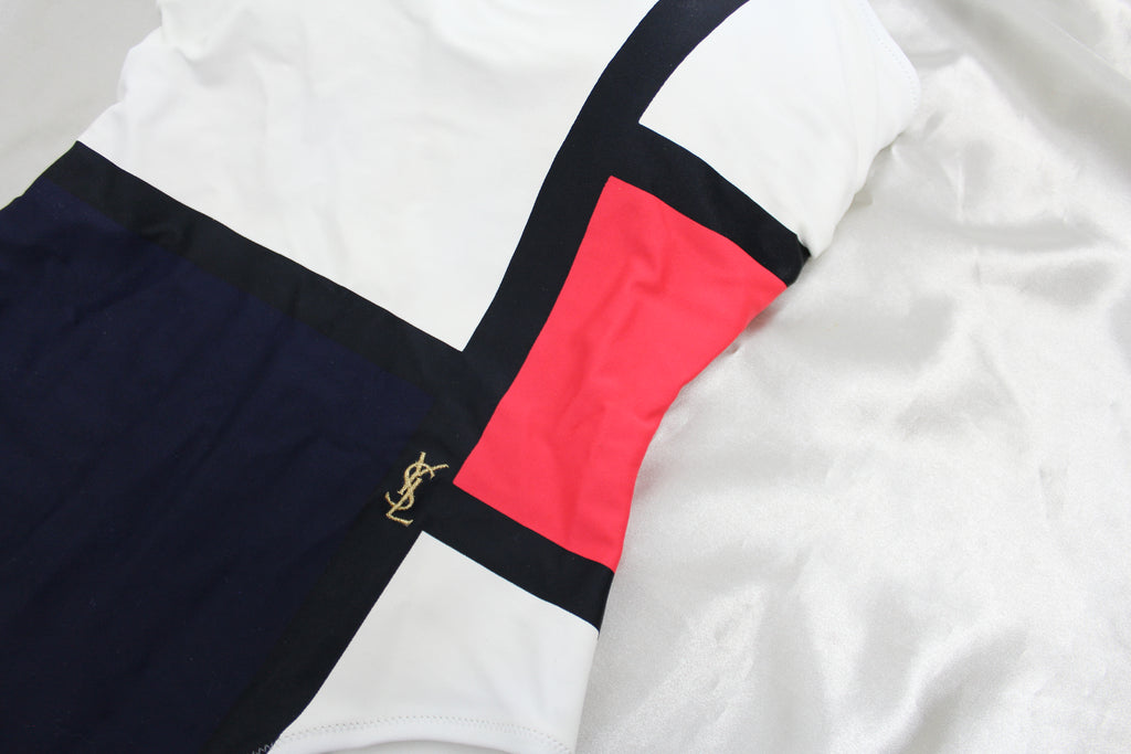 Yves Saint Laurent Logo Colour Block Swimsuit