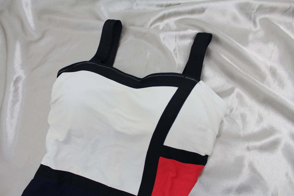 Yves Saint Laurent Logo Colour Block Swimsuit