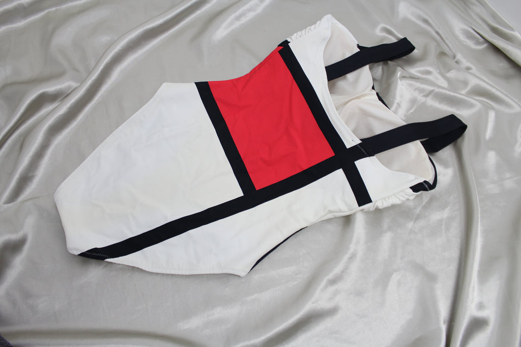 Yves Saint Laurent Logo Colour Block Swimsuit