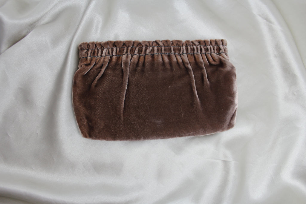 Prada Brown Velvet Mini Pouch / Purse