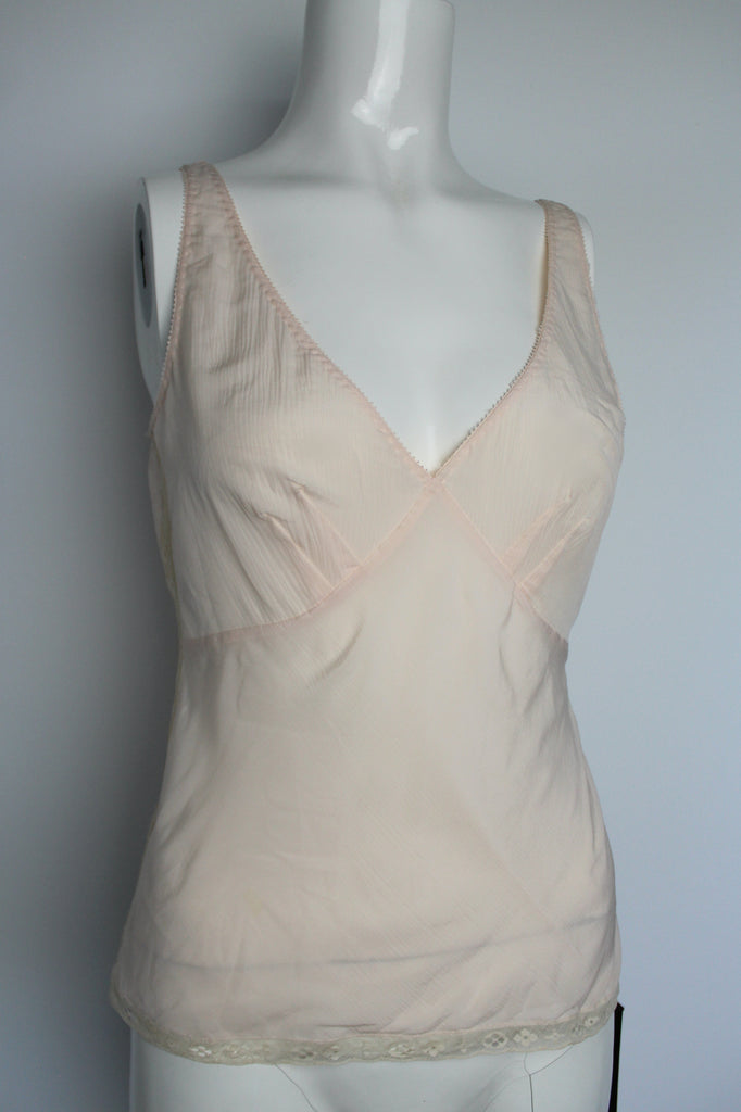 Louis Vuitton Pink Silk & Lace Monogram Cami Top 38