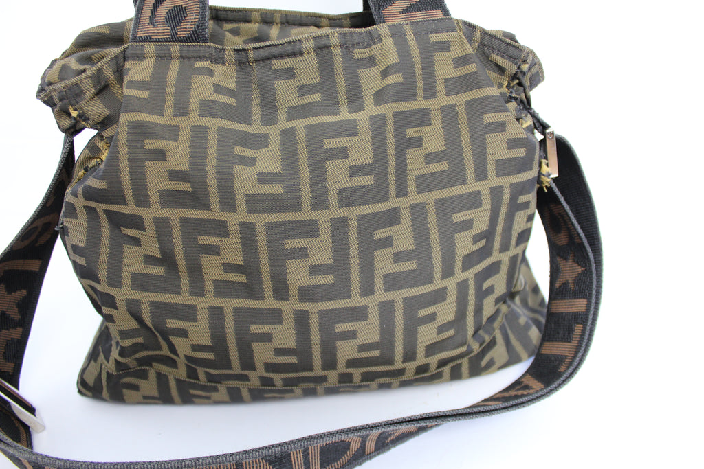 Fendi Zucca Logo Canvas Two Way Bag