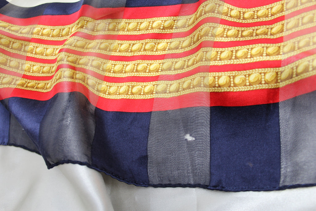 Yves Saint Laurent Logo Long Silk Scarf