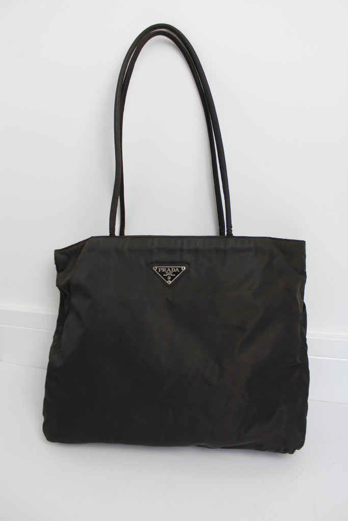 Prada Tessuto City Tote Bag in Ebano (Dark Brown)