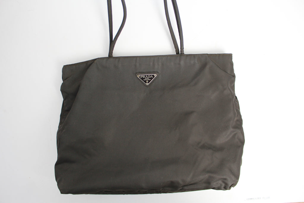 Prada Tessuto City Tote Bag in Ebano (Dark Brown)