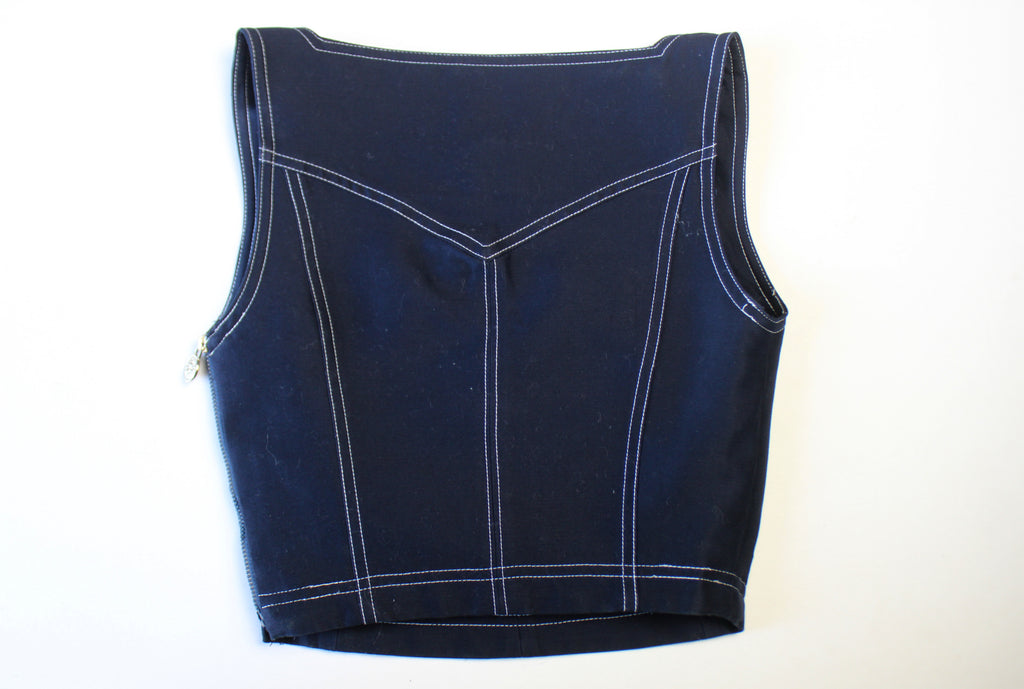 Versus Versace Navy Blue Corset Top XXS