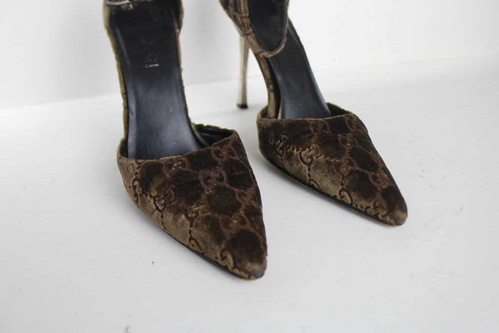 Gucci by Tom Ford 1997 Velour Heels EU 36.5