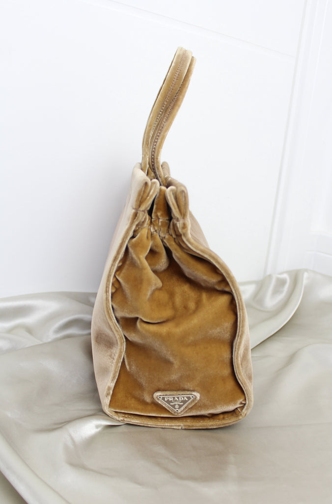 Prada Brown Velvet Tote Bag