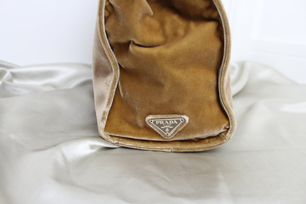 Prada Brown Velvet Tote Bag