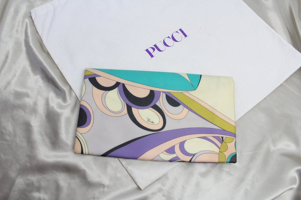 Emilio Pucci Pattern Coated Clutch / Tote Bag