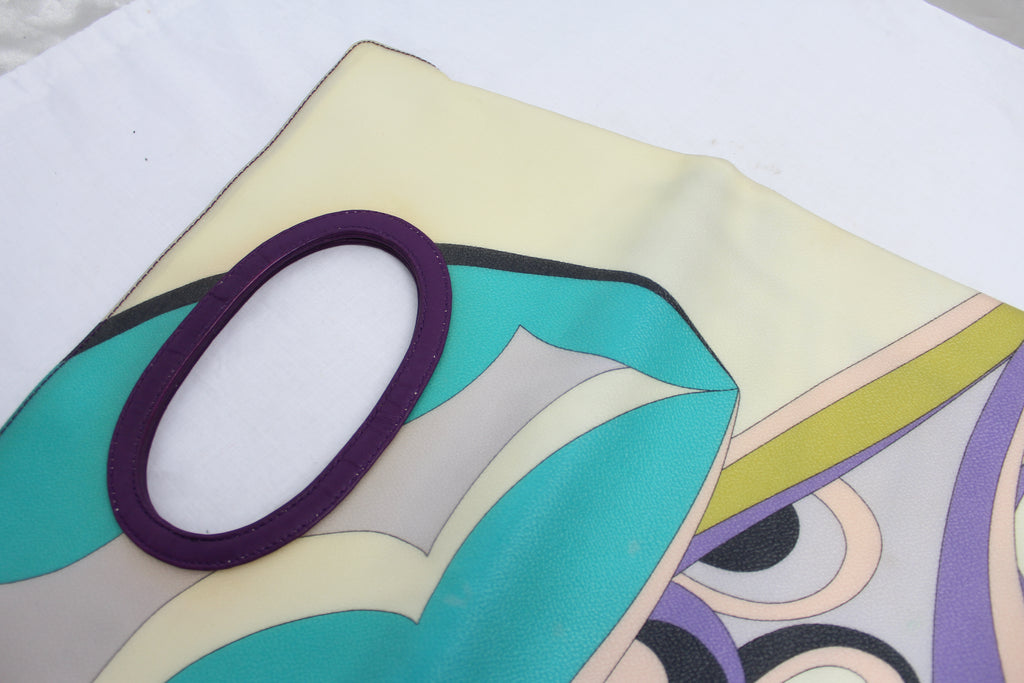 Emilio Pucci Pattern Coated Clutch / Tote Bag