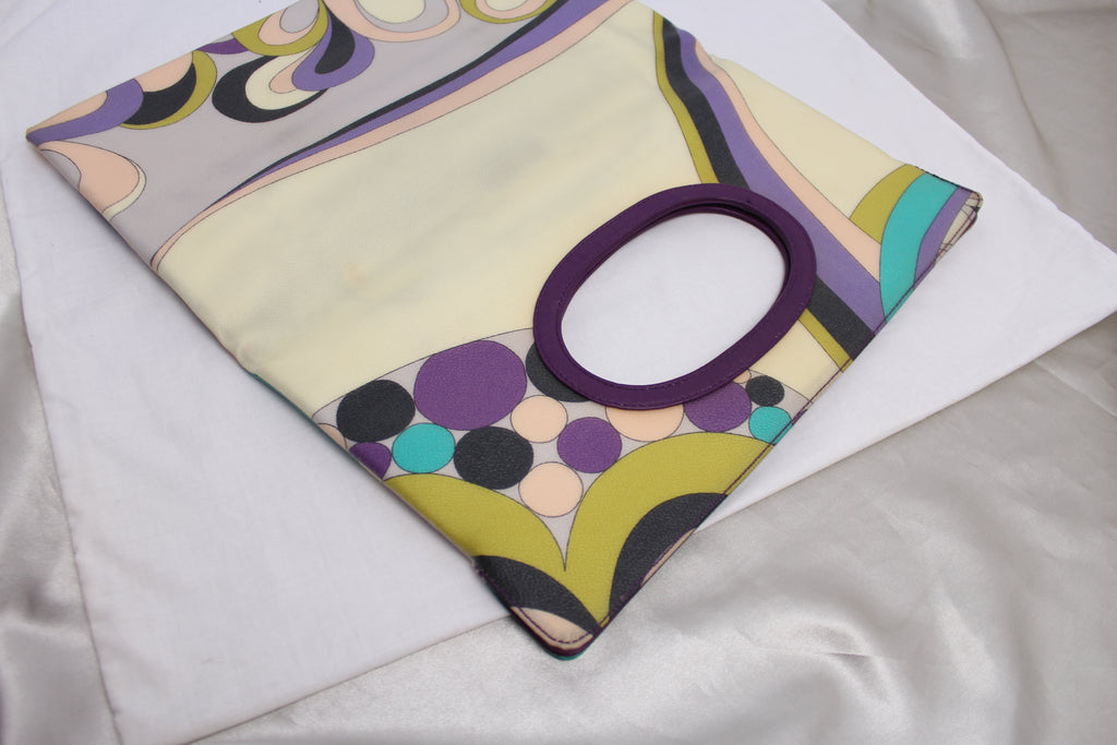 Emilio Pucci Pattern Coated Clutch / Tote Bag