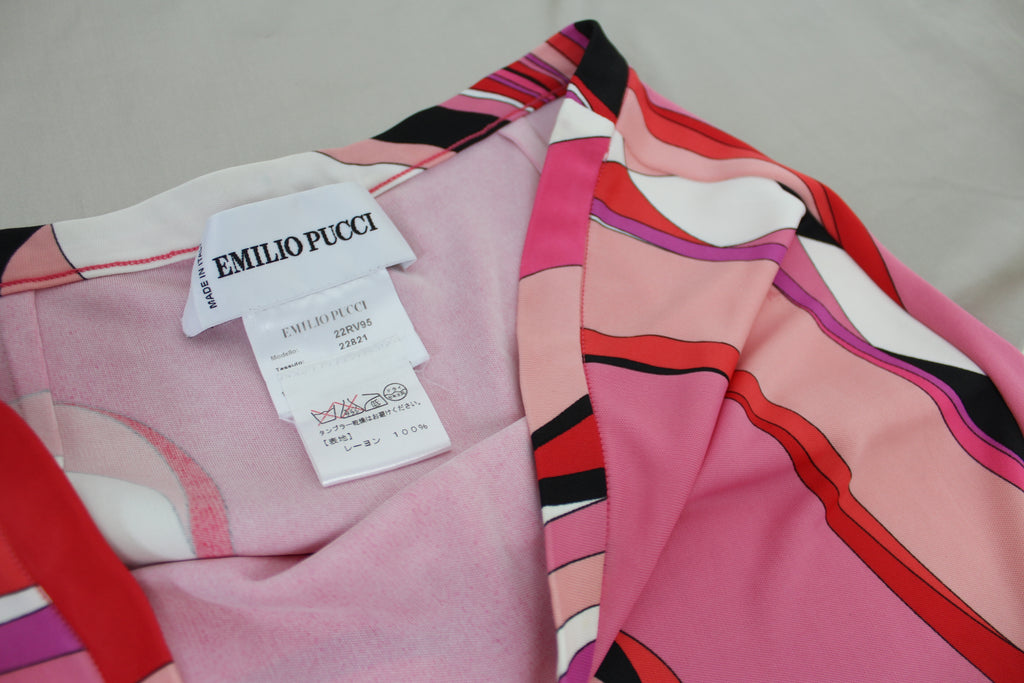 Emilio Pucci Pink and Red Pattern Midi Skirt - S