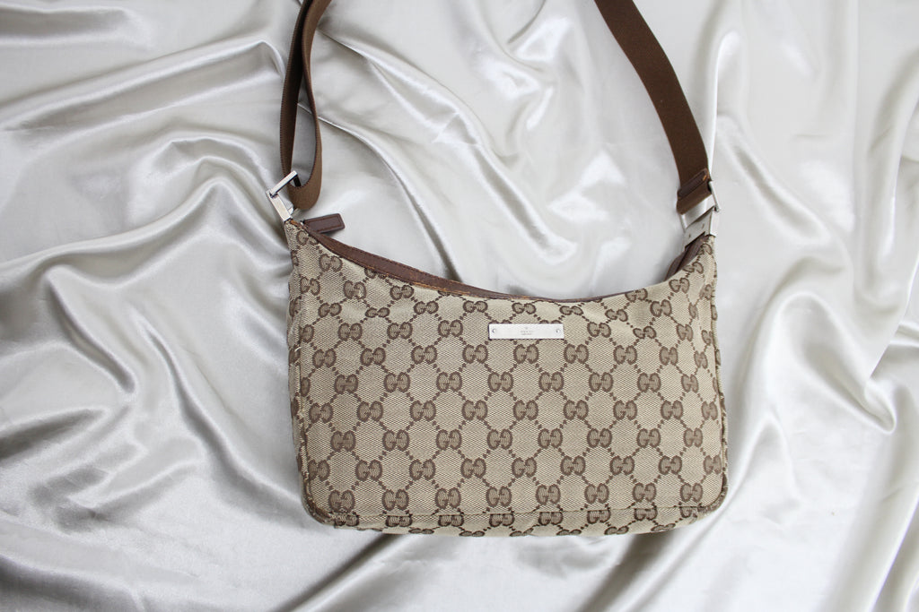 Gucci Logo Monogram Canvas Shoulder Bag