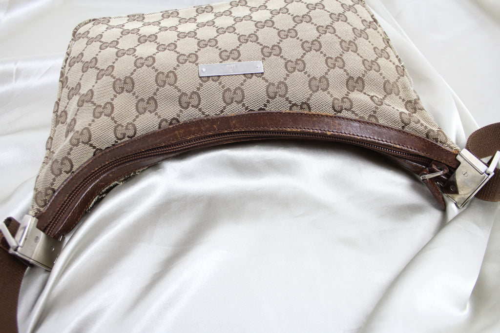 Gucci Logo Monogram Canvas Shoulder Bag