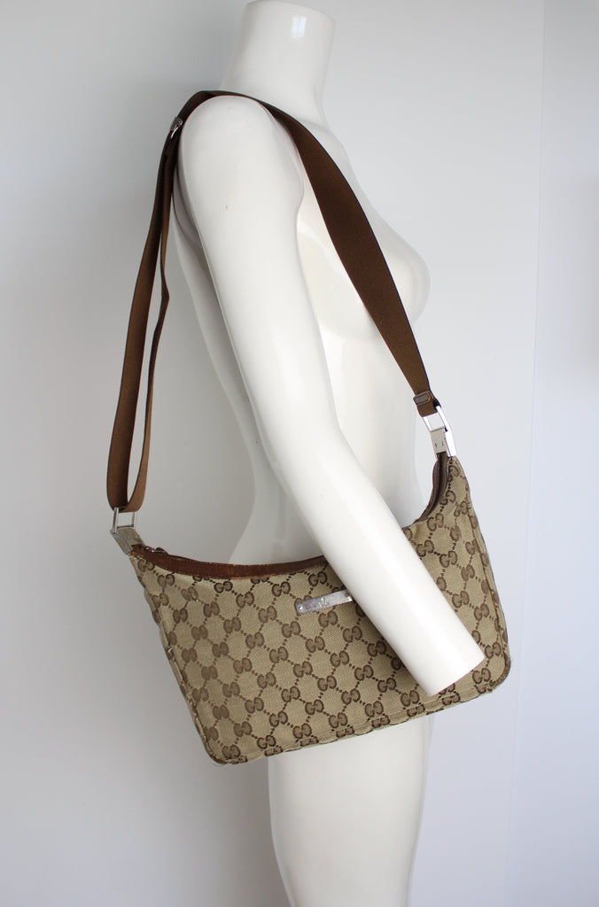 Gucci Logo Monogram Canvas Shoulder Bag