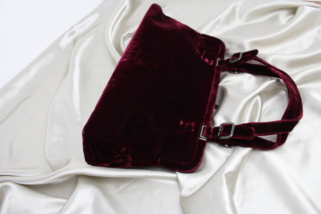 Prada 90's Red Velvet Handbag