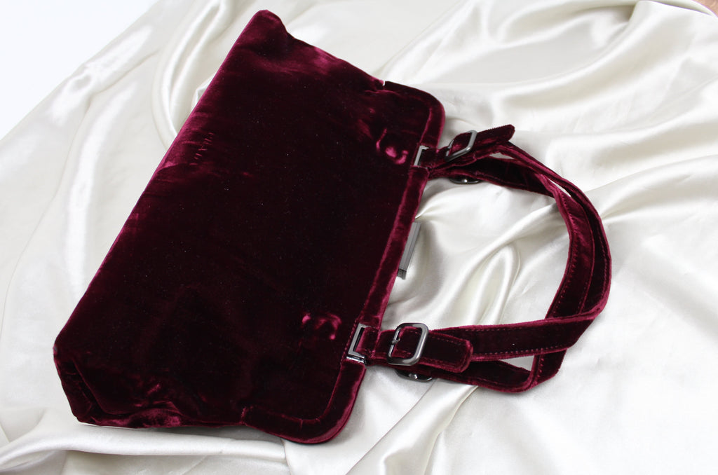 Prada 90's Red Velvet Handbag