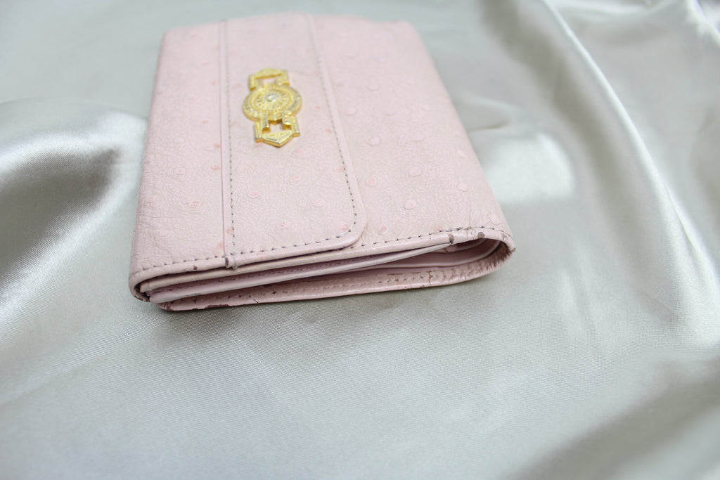 Versace 2000s Pink Ostrich Small Handbag · INTO