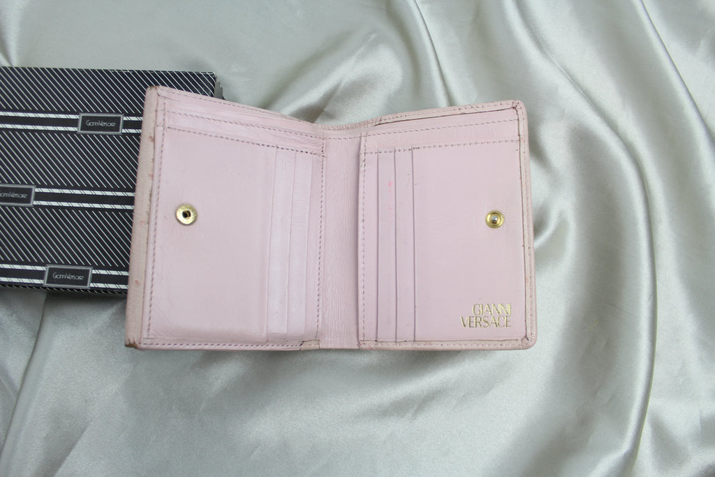 Gianni Versace Pink Ostrich Leather Purse