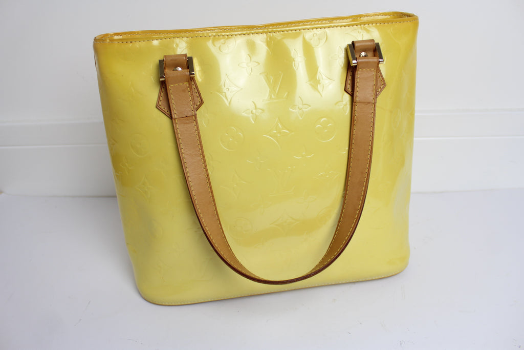 Louis Vuitton Vernis Yellow Houston Tote Bag