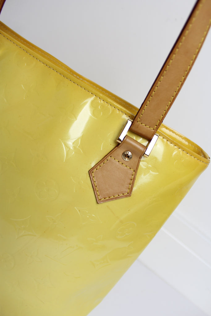 Authentic Louis Vuitton Vernis Houston Ombre Yellow Tote Handbag