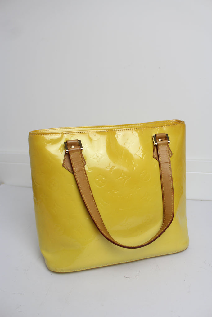 What Goes Around Comes Around Louis Vuitton Yellow Vernis Houston Tote Bag  in Natural